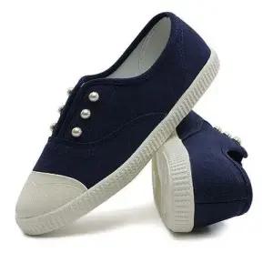 심플 펄진주 슬립온 여성용스니커즈 단화 데일리슈즈 로퍼 WFJU6A5