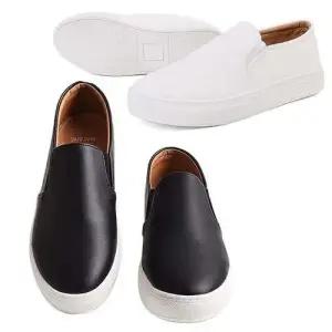 시즌 일상용 밴드라인 남성용 가죽슬립온데일리 컴포트룩 스니커즈 WFJU596