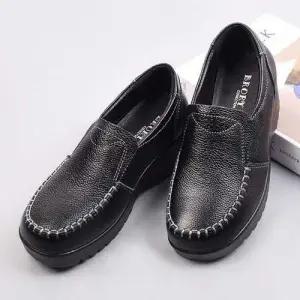 소가죽 통굽 키높이 베스트 슬립온 여자컴포트화 스니커즈 WFJU2JG