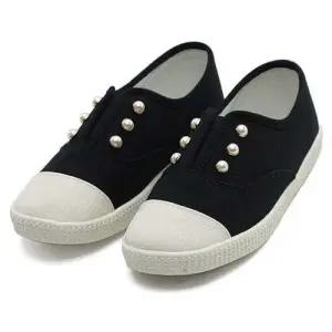 레이디스 스타일 펄진주 슬립온 발편한 스니커즈단화 데일리슈즈 WFJTVSC