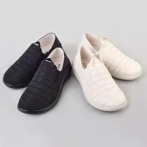누빔원단쿠션 여성슬립온 고무줄 스니커즈 미끄럼방지 베스트 WFJTTQN