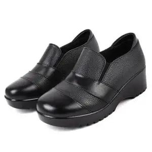컴포트 키높이 통굽 웨지 슬립온우먼 컴포트화 가죽스니커즈 WFJTQL6