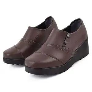 4계절 레이디스 통굽지퍼라인 컴포트화 웨지 컴포트 키높이 슬립온 WFJTOUD