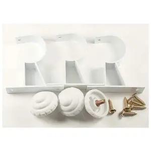 [콩심팥심]백색 커튼브라켓 3p세트 35mm 알미늄