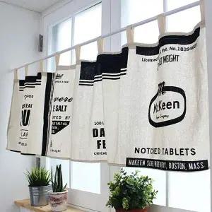 [콩심팥심]반창문 캐주얼 커튼 빈티지 바란스 주방미니커튼