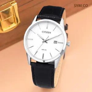 [시티즌] BI5000-01A 심플 라운드 쿼츠 아날로그 정장 남자 가죽 시계 d