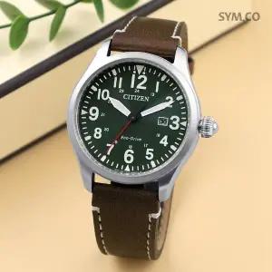 [시티즌] BM6838-09X 에코드라이브 쿼츠 아날로그 클래식 남자 가죽 시계 d