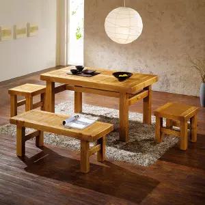 [마루엔개비] 우리목 원목마루 식탁세트 200사이즈 원목테이블 의자