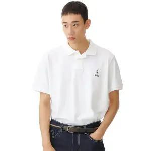 [폴로 랄프 로렌]POLO RALPH LAUREN White Collection 커스텀 슬림핏 숏 슬리브 폴로 셔츠 - 화이트 MNP...