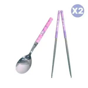 릴팡 가벼운 스텐 수저 세트 캐릭터 숟가락 젓가락 X2