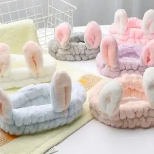 극세사 메이크업 세안 샤워 토끼헤어밴드 SW28002