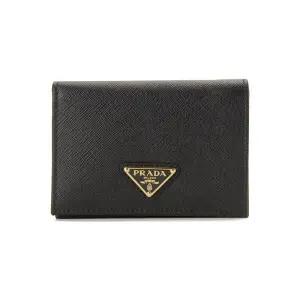 [명품] 26SS 사피아노 금장 로고 코인 반지갑 블랙 1MV021 QHH F0002