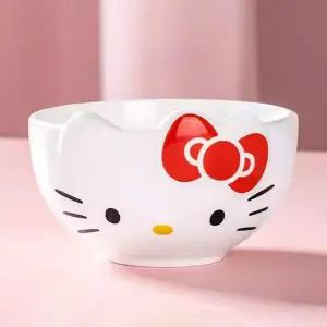 헬로키티 공기 산리오 페이스 세라믹 엠보싱 이유식기