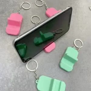 컬러감 휴대용 핸드폰거치대 키링