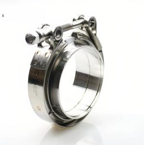 304 스테인리스 스틸 2인치 2.25인치 3인치 51mm 63mm V 밴드 클램프 터보 배기 파이프 암수 플랜지 키트