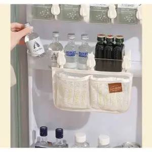 다용도 메쉬 후크형 포켓 냉장고 수납파우치 칸막이 메쉬파우치 냉
