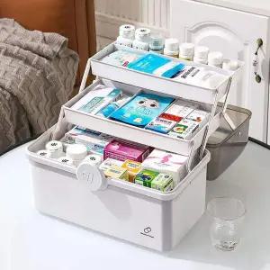 [콩심팥심]응급 약보관 휴대용 구급상자 대형 비상 가정용 3단