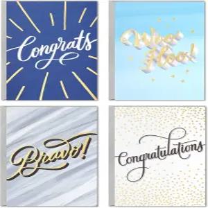 졸업 승진 결혼식 모든 행사를 위한 홀마크 축하 카드 모음 브라보봉투가 포함된 12장의 상자 세트