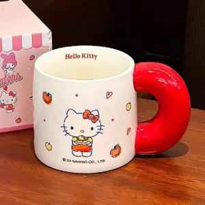 WL 산리오 헬로키티 도넛 손잡이 머그컵 570ml