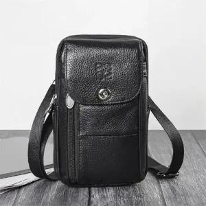 [셀러허브][라일리] Rly 남성 가죽 숄더백 캐주얼 정장 쇼퍼백 검정 가방 (S9548861)