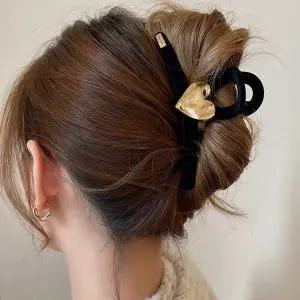 [셀러에이드]하트 올림 머리 집게 핀 여성 빅사이즈 헤어 반묶음 예쁜헤어핀