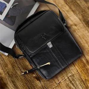 [셀러허브][라일리] Rly 남성 오피스 고급 가방 가죽 메신저백 검정 크로스백 (S9548107)