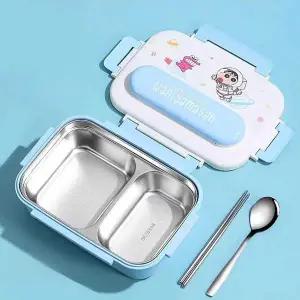 WL 짱구 스텐 도시락 2칸-블루