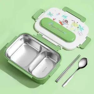 WL 짱구 스텐 도시락 2칸-그린