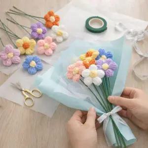 DIY 뜨개꽃다발 한송이 선물용품 집들이선물 공예도구 6컬러