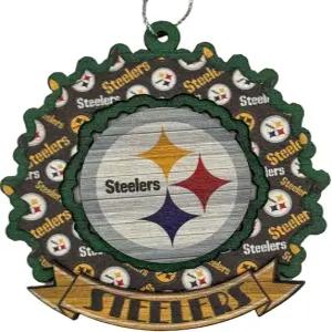 FOCO 피츠버그 스틸러스 나무 화환 벽화 홀리데이 장식품