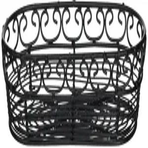테이블크래프트 BK21709 타원형 바구니 9인치 x 4인치 2인치 하트 모양 루프가 있는 블랙 메탈 빵 과일