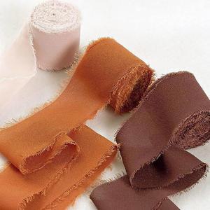 손으로 찢는 시폰 리본 웨딩 부케 장식 실크 헝겊