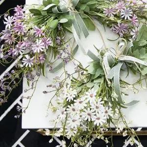 조화 가랜드 유리엘 리스 플라워 모형꽃 벽걸이