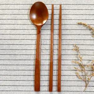 그코 장미목 옻칠 수저 세트 원목젓가락 원목숟가락