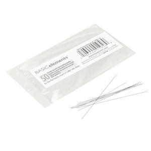 비드스미스 기본 요소 유연한 꼬인 와이어 바늘 길이 2.5인치, 초미세 비딩 바늘, 50팩 진주 매듭 및 실크 코드에 사용하기