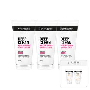 뉴트로지나 NEW 딥클린 브라이트닝 포밍 클렌저 150g, 3개 + 증정(아크네 폼 10g, 2개)