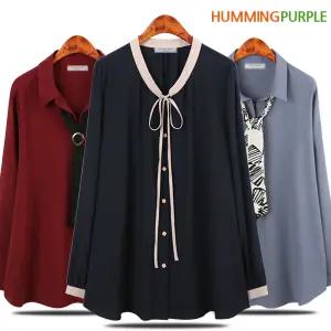 [허밍퍼플]겨울 신상 블라우스 셔츠 남방 결혼식 정장 미시 마담 엄마 옷 66~130 세련미 빅사이즈 여성의류