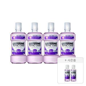 리스테린 토탈케어 마일드 750ml, 4개 + 증정(토탈케어 마일드 100ml, 2개)
