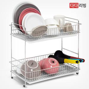 [다다리빙] 스텔라 식기건조대 2단 (심플형) /주방 싱크대 그릇 씽크대 선반 설거지 건조대