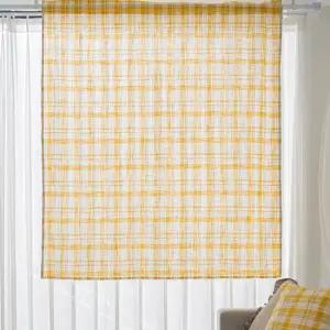 스타일링홈 옐로우 체크 가리개커튼 창문형
