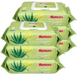 하기스 내츄럴케어 플러스 물티슈 캡형 64매 6팩