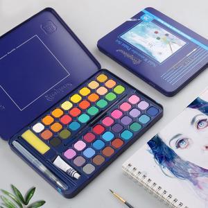 조르조네 고체 수채화 물감 틴케이스 아크릴붓 세트 18색