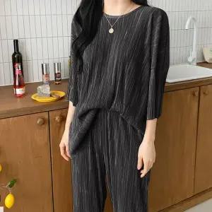 [보리보리/보리맘]주름 세트 반팔 홈웨어 원마일웨어 빅사이즈 잠옷