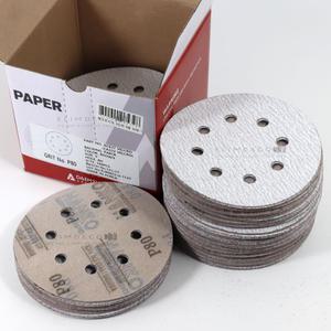 국산 5인치 8홀 벨크로 사포 1갑 100장 대명 원형사포 샌딩페이퍼