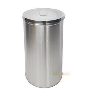 평뚜껑스텐휴지통65L/쓰레기통/원형휴지통/덮개식뚜껑휴지통/대형휴지통/뚜껑형휴지통