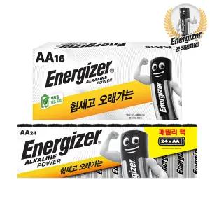 에너자이저 알카라인 건전지 AA 24알+AA 16알(총40알)