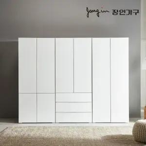 장인가구 비쥬얼 터치 4도어 3단서랍 2400 이불 옷장
