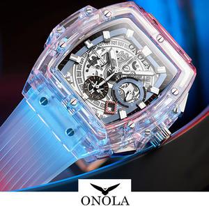 남자시계 여성 명품 브랜드 ON_M04 커플 투명 실리콘 사각 특이한 20대 30대 패션 여자 남자손목시계 추천