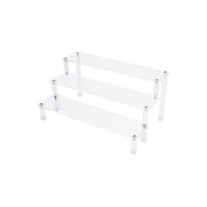 0761 진열대 계단형 3단 300 디스플레이 거치대 보관 전시 투명받침대 아크릴 선반 계단식 조립형