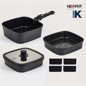 네오팟 IH 사각 멀티핸들 세라믹팬세트 인덕션용 후라이팬 냄비 세트